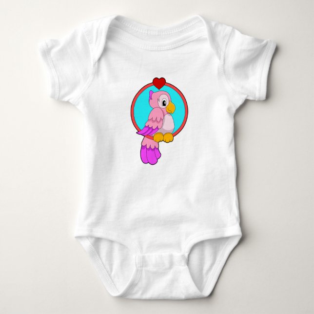 Body Para Bebé Loro con corazón (Anverso)