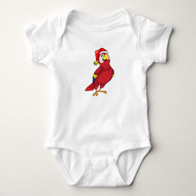 Body Para Bebé Loro con gorro de Santa (Anverso)