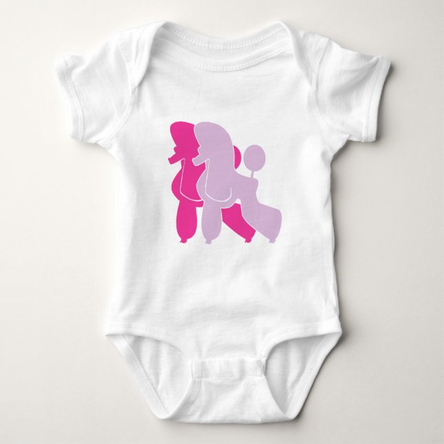 Body Para Bebé Los caniches rosados (Anverso)
