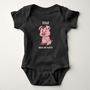 Body Para Bebé Los cerdos me hacen feliz agricultor Cerdo porcino