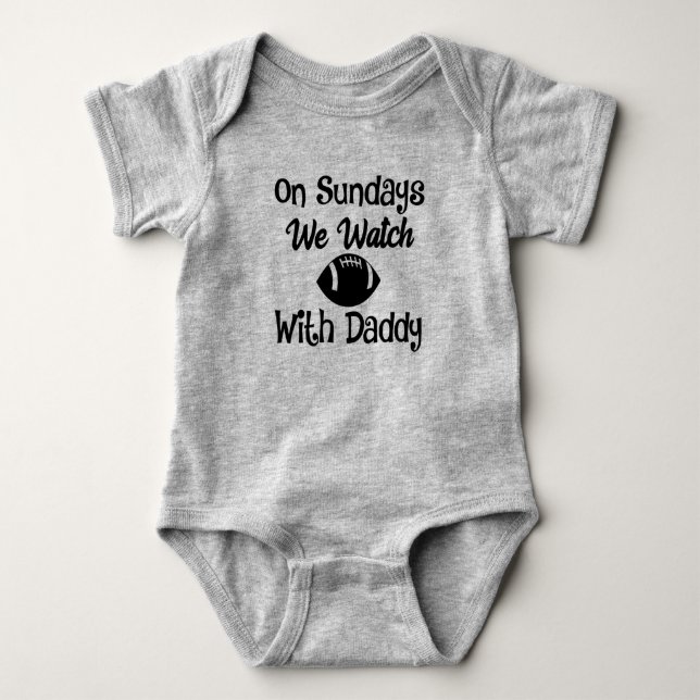 Body Para Bebé Los Domingos Vemos Fútbol Con Papá (Anverso)