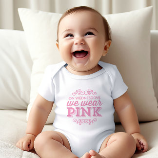 Body Para Bebé Los Miércoles Usamos Una Cita Graciosa Rosa