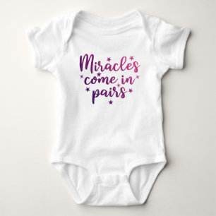 Body Para Bebé Los Milagros Vienen En Pareja Bebé Gemelo