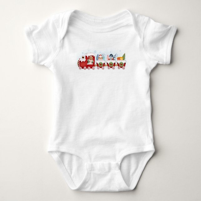 Body Para Bebé Los Navidades Adorables Se Llevan En Tren (Anverso)