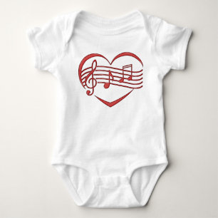 Body Para Bebé los nodos de música del corazón adoran el romance