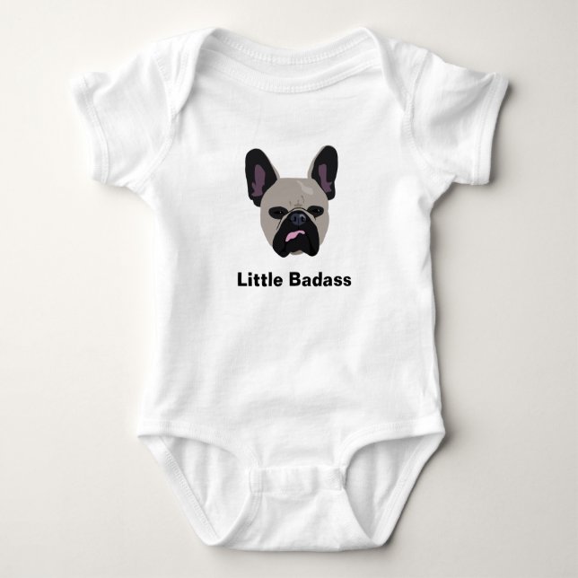 Body Para Bebé Los "pequeños badass lindos" broncean el bulldog (Anverso)