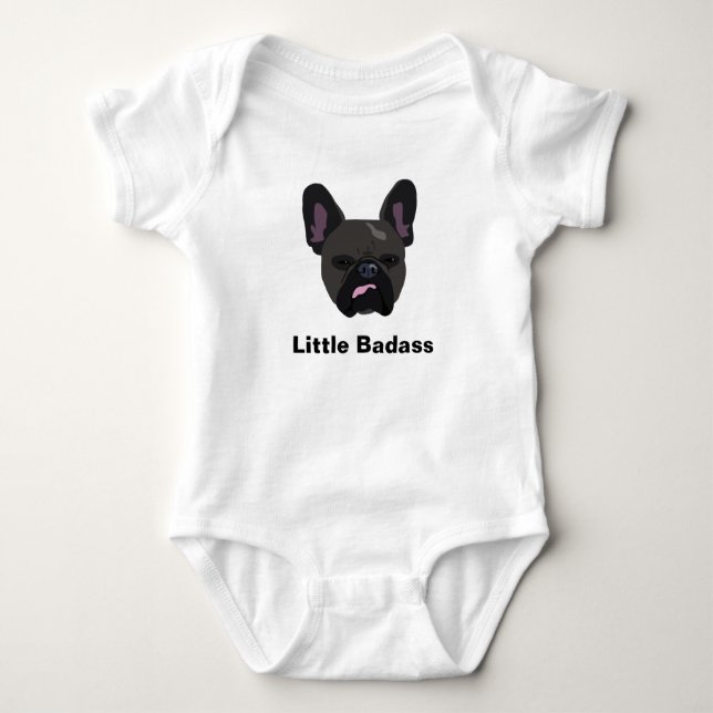 Body Para Bebé Los "pequeños badass lindos" ennegrecen el bulldog (Anverso)