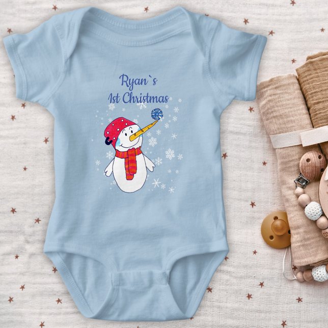 Body Para Bebé Los primeros Navidades del bebé acribillan a Snowm (Subido por el creador)