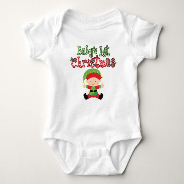 Body Para Bebé Los primeros Navidades del bebé, Baby Elf (Anverso)