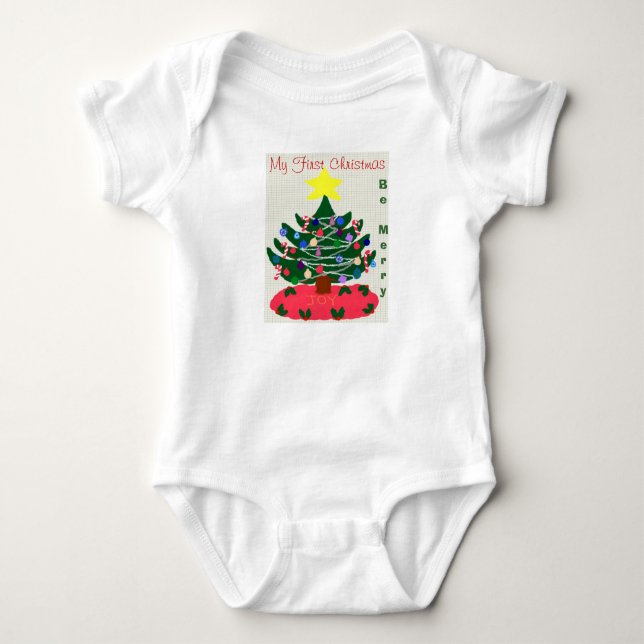 Body Para Bebé Los primeros Navidades del bebé disfrutan el árbol (Anverso)