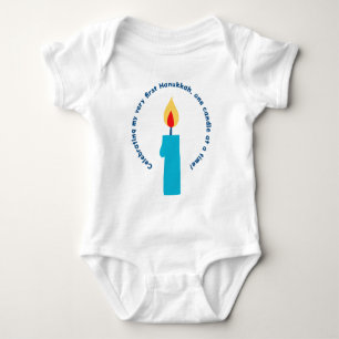 Body Para Bebé Los primeros niños de Hanukkah Candle Cute Funny