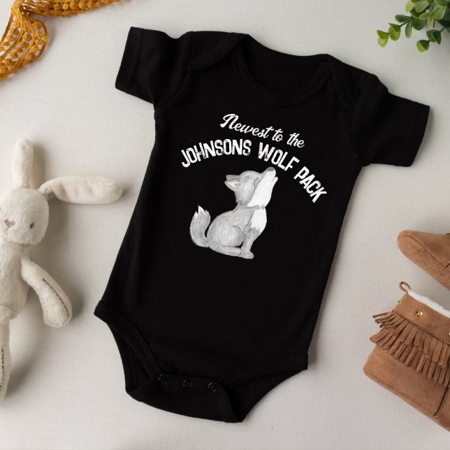 Body Para Bebé Los regalos más recientes para el lobo (Newest to the wolf pack baby bodysuit cute howling wolf pup personalized name new baby gifts)