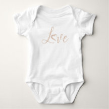 Love Pastel Beige Heart Baby Bodysuit