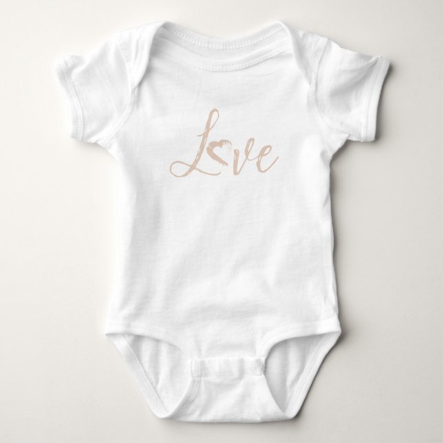 Body Para Bebé Love Pastel Beige Heart Baby Bodysuit (Anverso)