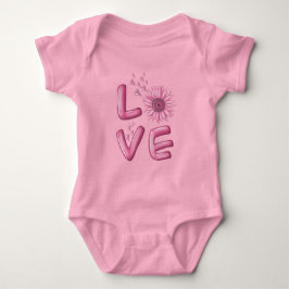 Body Para Bebé Love Pink Sunflower Baby Bodysuit