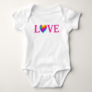 Body Para Bebé LOVE Rainbow Heart Baby Bodysuit