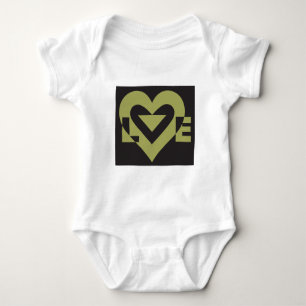 Body Para Bebé Love Sage Green sobre el negro