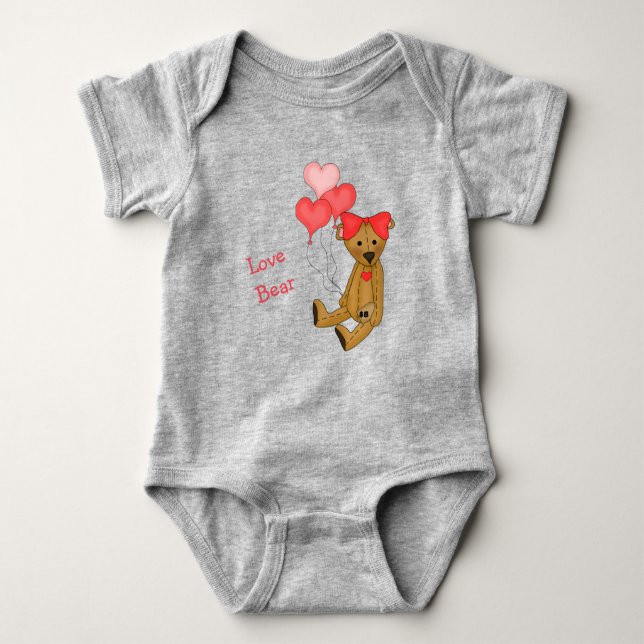 Body Para Bebé Love Teddy Bear Pink (Anverso)