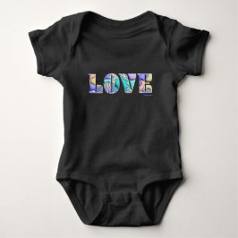 Body Para Bebé LOVE Unique 3D Modern Graphic, Guay Black