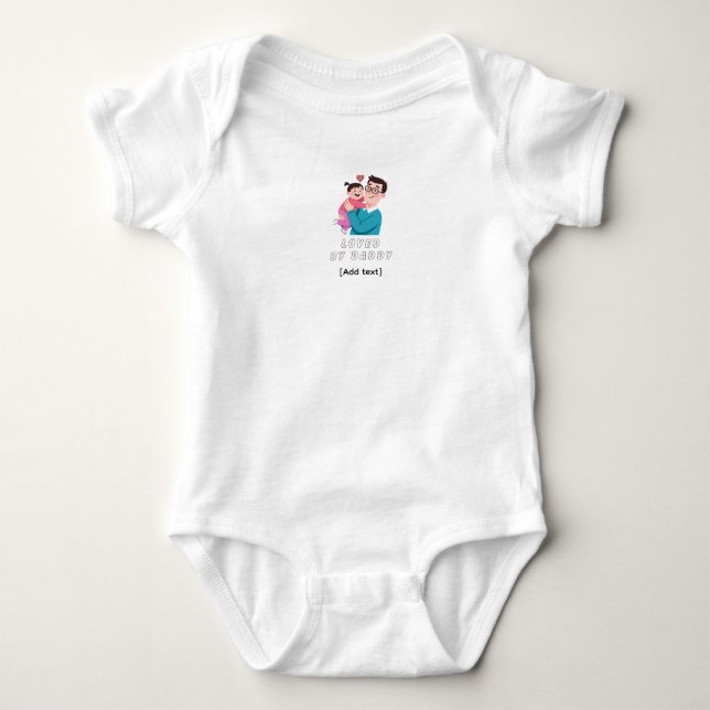 Body Para Bebé Loved by Daddy - Cute Father and Daughter (Anverso)