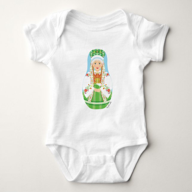 Body Para Bebé Łowicz Pole Bride Matryoshka Baby Bodysuit (Anverso)