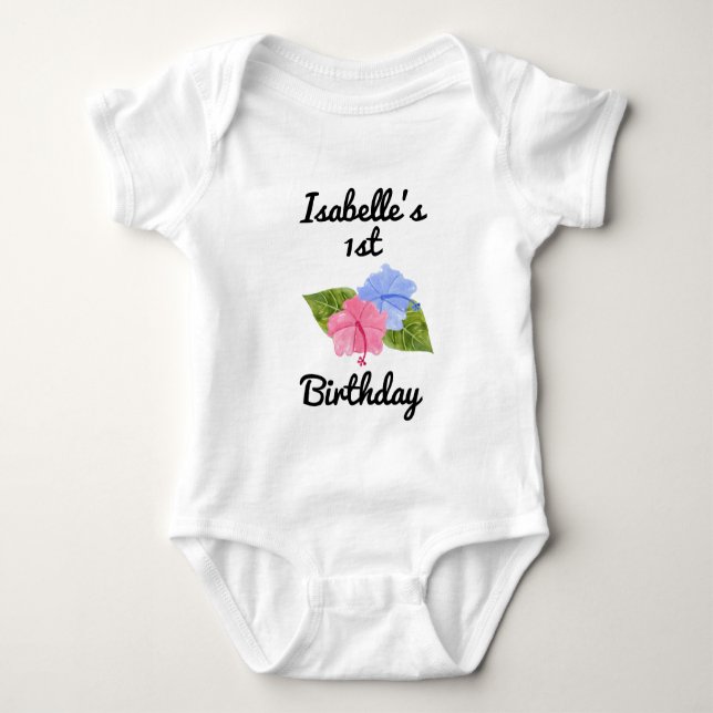 Body Para Bebé Luau Birthday Party Bodysuit (Anverso)