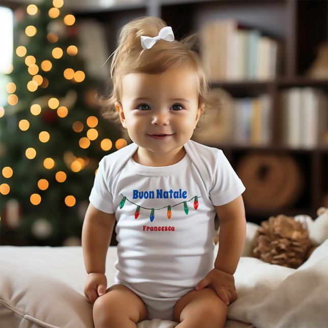 Body Para Bebé Luces de los Navidades italianos Buon Natale (Subido por el creador)