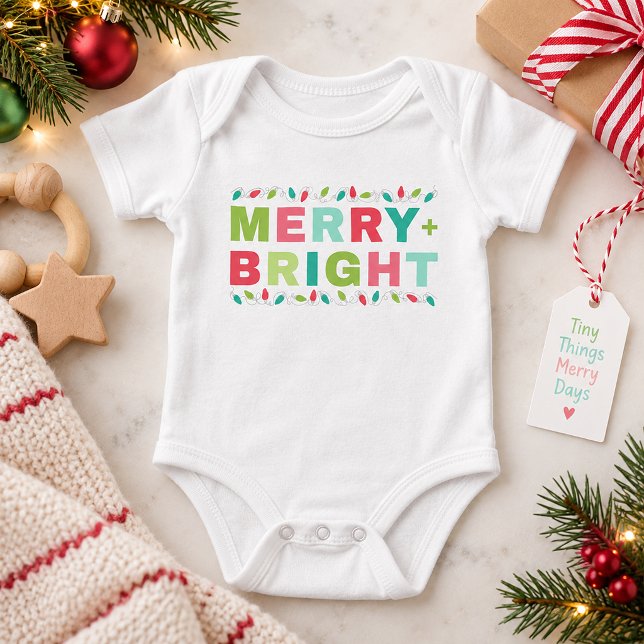 Body Para Bebé Luces de Navidad para Bebé Alegres y Brillantes (Merry and Bright Baby Bodysuit for the  Holidays)