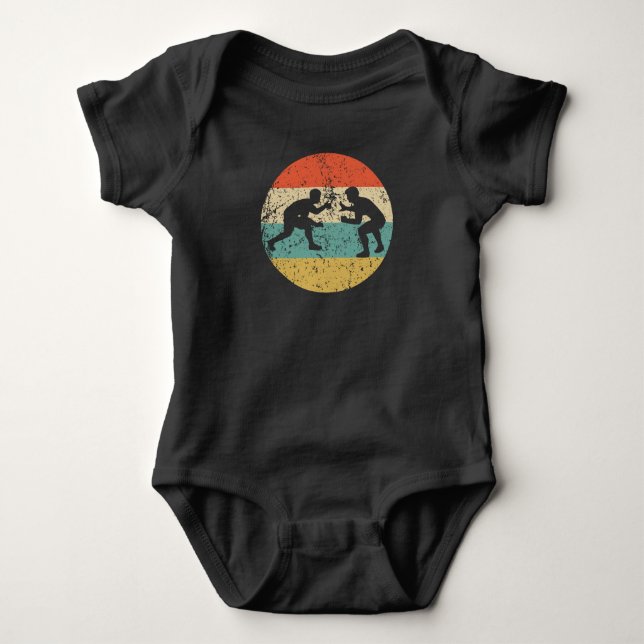 Body Para Bebé Luchadores Luchadores Silhouette Retro Sports (Anverso)