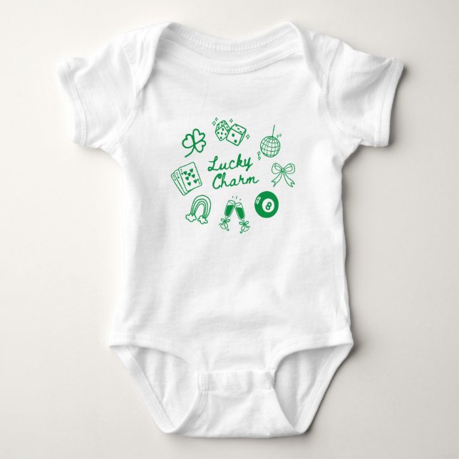 Body Para Bebé Lucky Charm St Patricks Day Lucky Clover (Anverso)