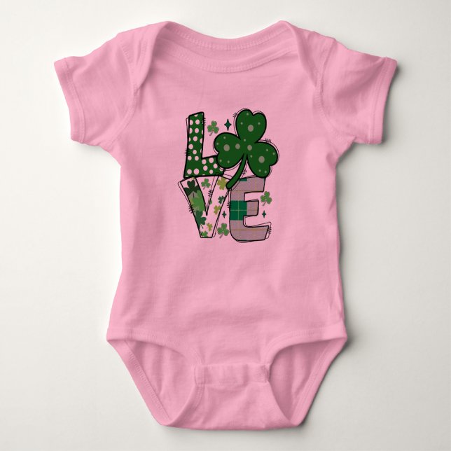Body Para Bebé Lucky LOVE St. Patrick's Day Baby Bodysuit (Anverso)