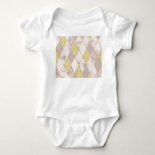 Body Para Bebé Lujoso Marble Golden Geométrico