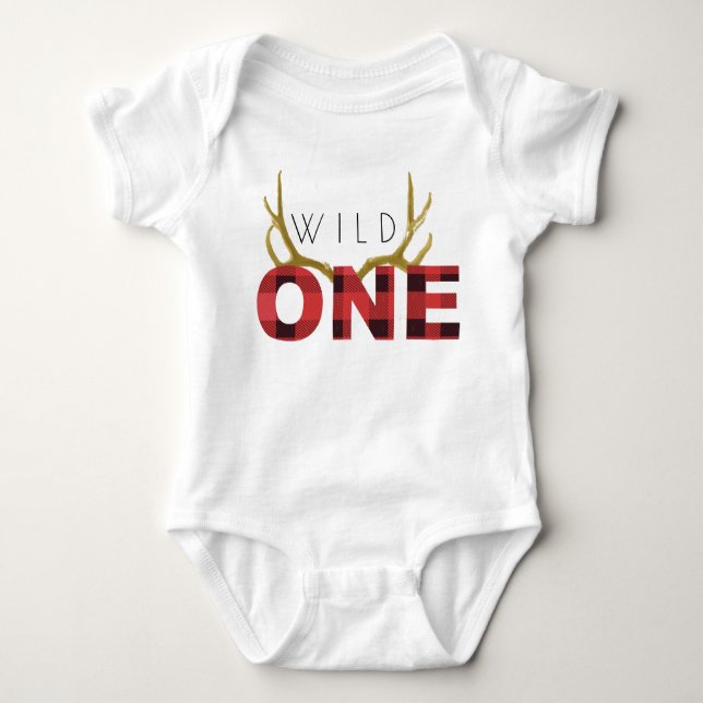 Body Para Bebé Lumberjack Wild One | Primer cumpleaños (Anverso)