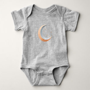 Body Para Bebé Luna creciente boho linda en estilo vectorial