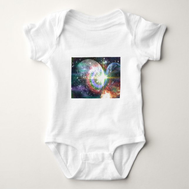 Body Para Bebé luna de arco iris (Anverso)