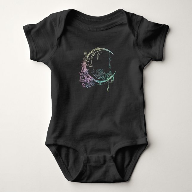 Body Para Bebé Luna De Gótico Pastel Crescent De Wicca Gótico (Anverso)