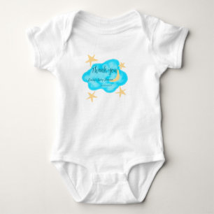 Body Para Bebé Luna estrella nubes acuarela baby shower agregar n