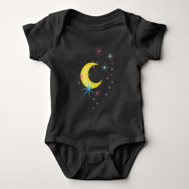 Body Para Bebé Luna y estrellas (Anverso)