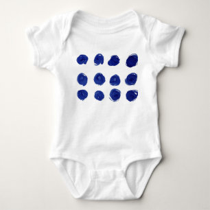 Body Para Bebé Lunares, acuarela azul añil.