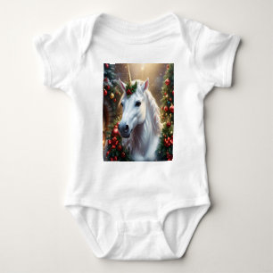 Body Para Bebé Luz de nieve: Unicornio, el Navidad encantado