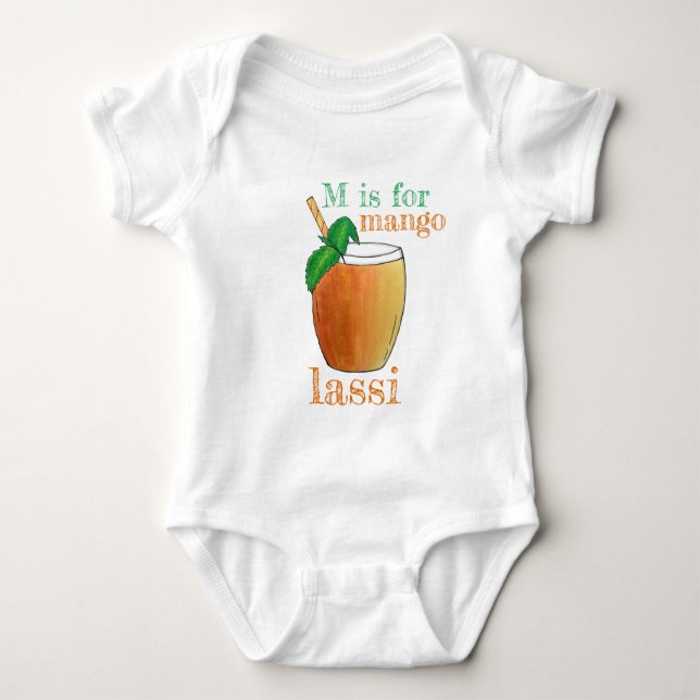 Body Para Bebé M es para Mango Lassi comida india Yogurt Bebida (Anverso)