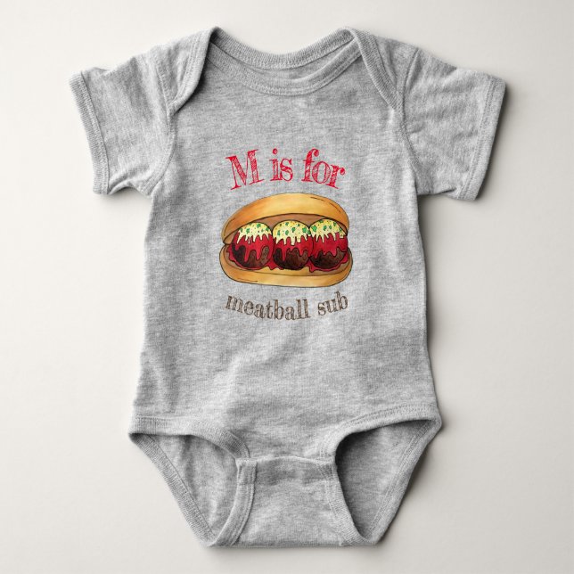 Body Para Bebé M ES PARA Meatball Meatball Meal Ball Sándwich Ita (Anverso)