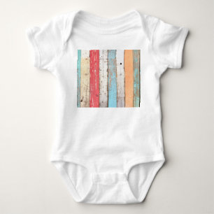 Body Para Bebé Madera Vintage: Textura Cruzada Multicolores.