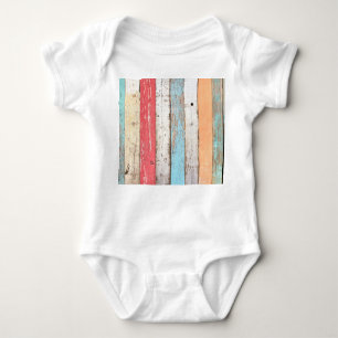 Body Para Bebé Madera Vintage: Textura Cruzada Multicolores.