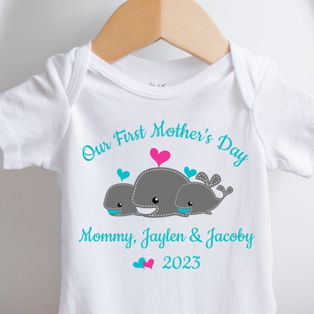 Body Para Bebé Madre Personalizada Del Traje De Niños Gemelos (Subido por el creador)