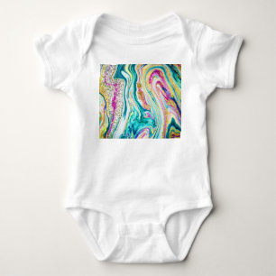 Body Para Bebé Mágica Marbling: Diseño de pinturas metálicas.