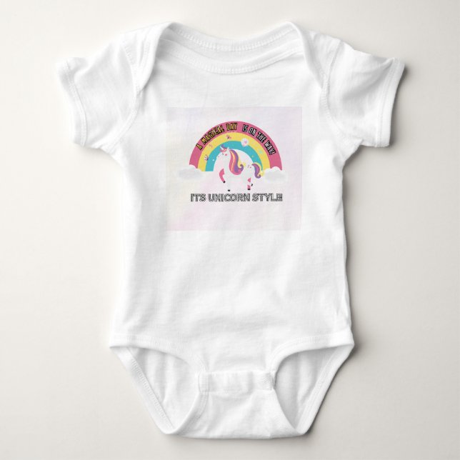 Body Para Bebé Magical rainbow unicorn design for babies  (Anverso)
