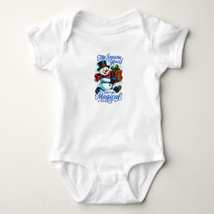 Body Para Bebé Mágico Navidad Muñeco de Nieve Cute Festivo