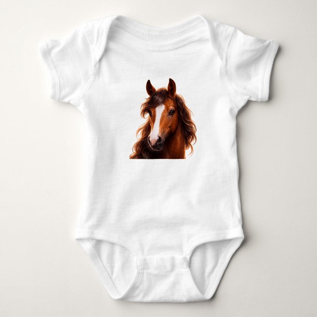 Body Para Bebé Magnífico Caballo Marrón (Anverso)