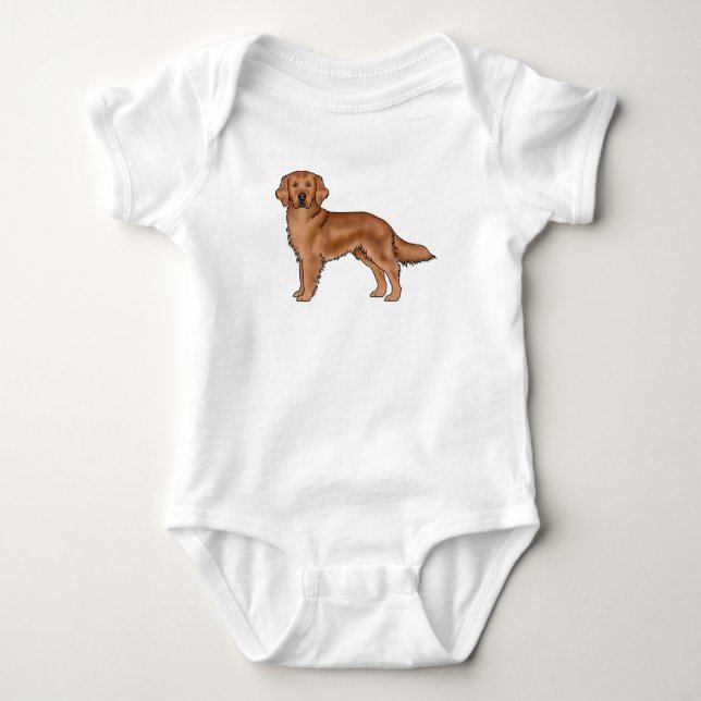 Body Para Bebé Mahogany Red Golden Retriever Adorable Cartoon Dog (Anverso)